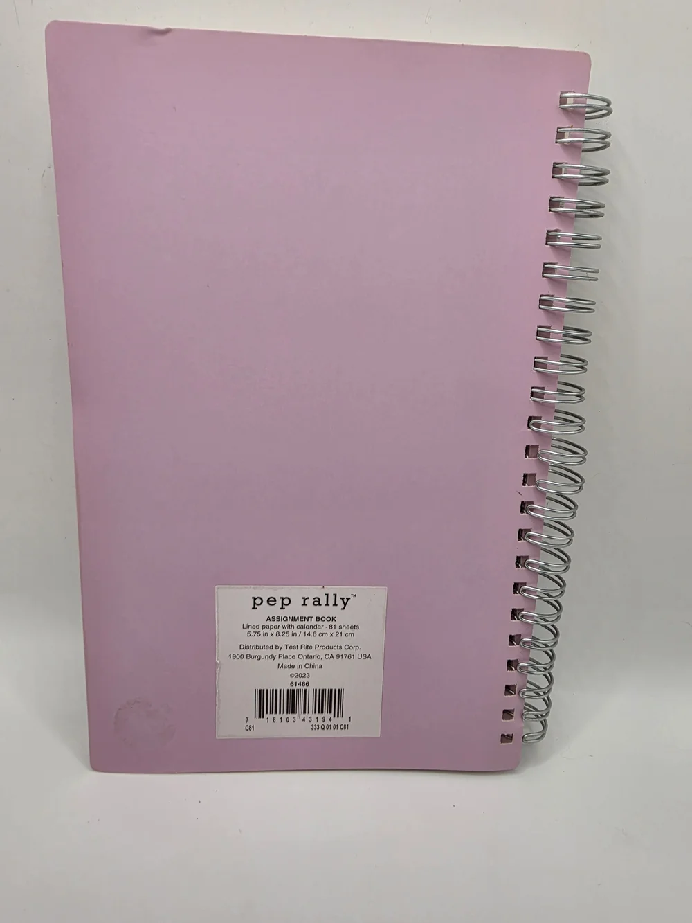 Pep Rally Purple White Lined Spiral Assignment Notebook - Softcover Organizer
